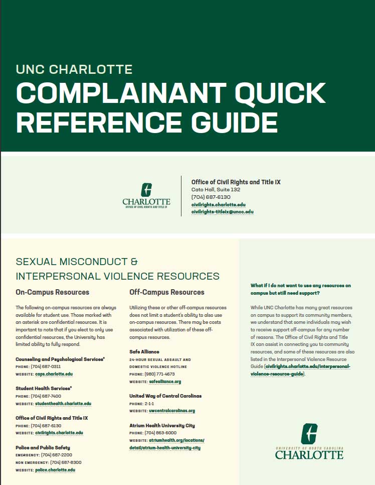 Complainant Quick Reference Guide